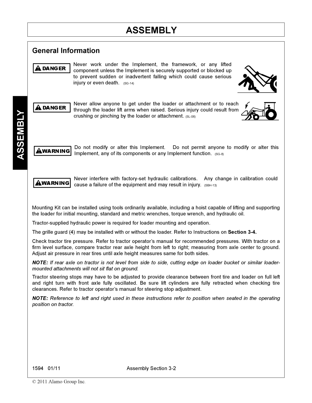 Rhino Mounts 1594 manual Assembly, General Information 