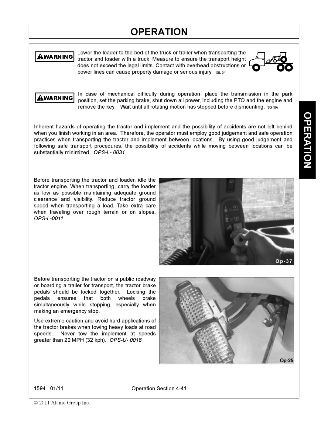 Rhino Mounts 1594 manual Operation 