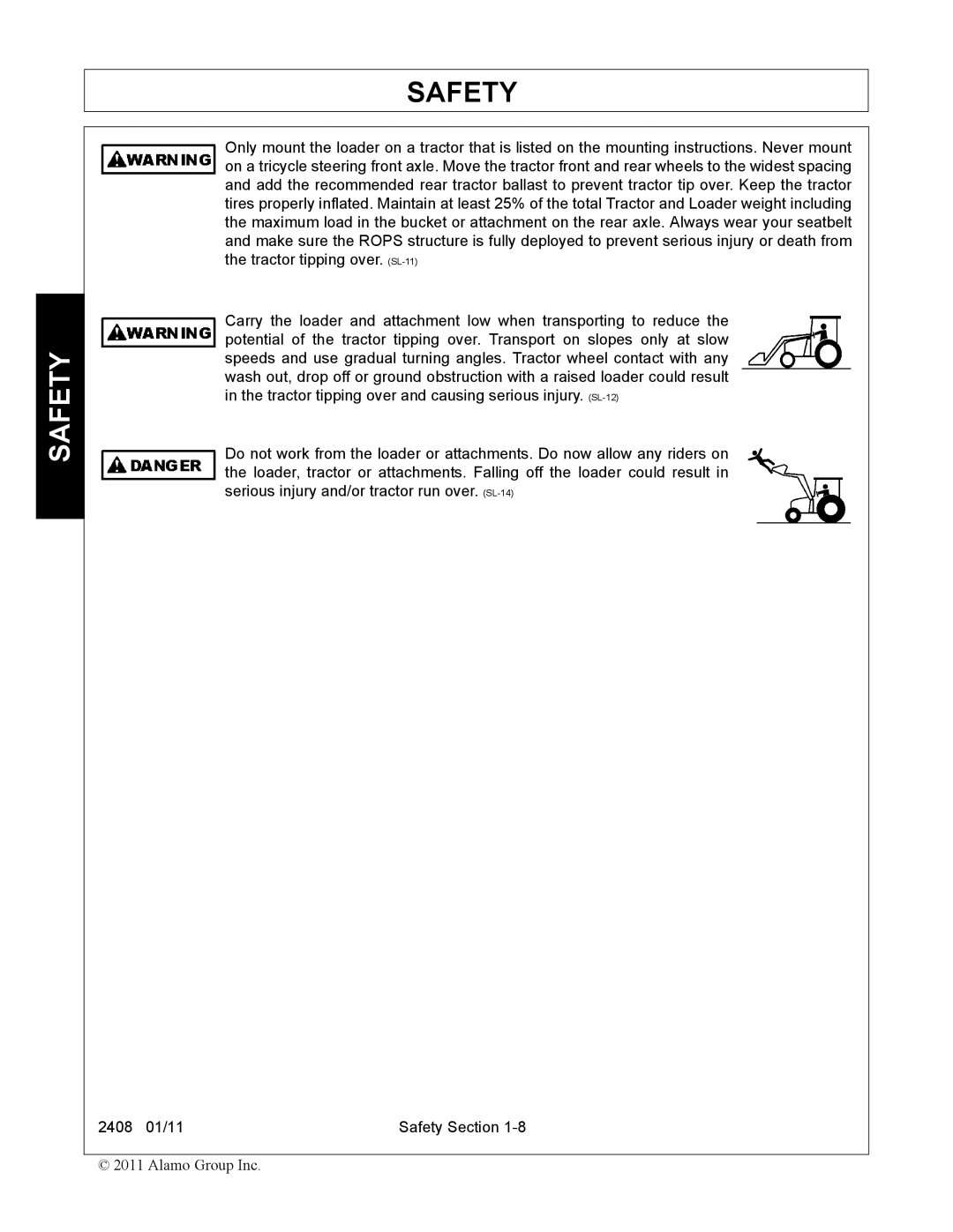 Rhino Mounts 2408 manual Safety 