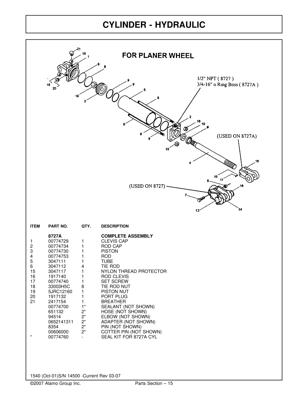 Rhino Mounts 1540, 697P manual 8727A 