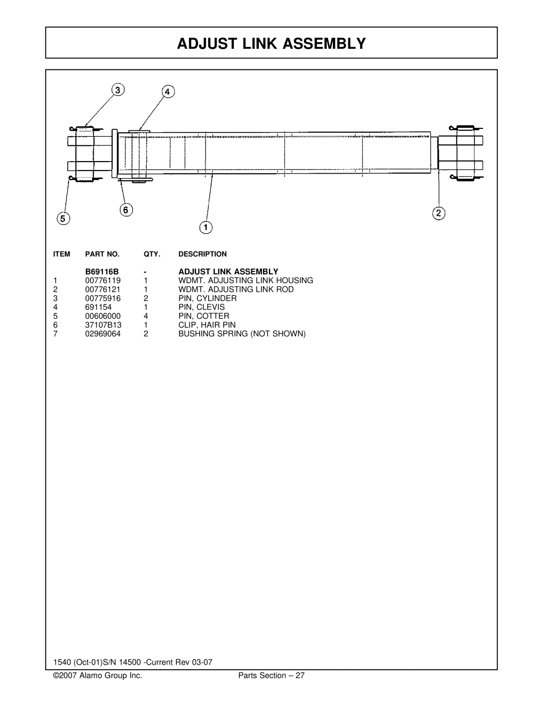 Rhino Mounts 1540, 697P manual Adjust Link Assembly 