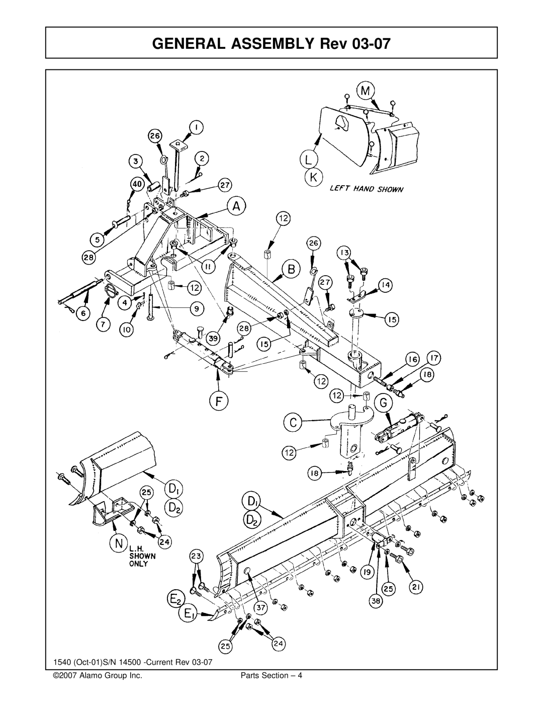 Rhino Mounts 697P, 1540 manual General Assembly Rev 