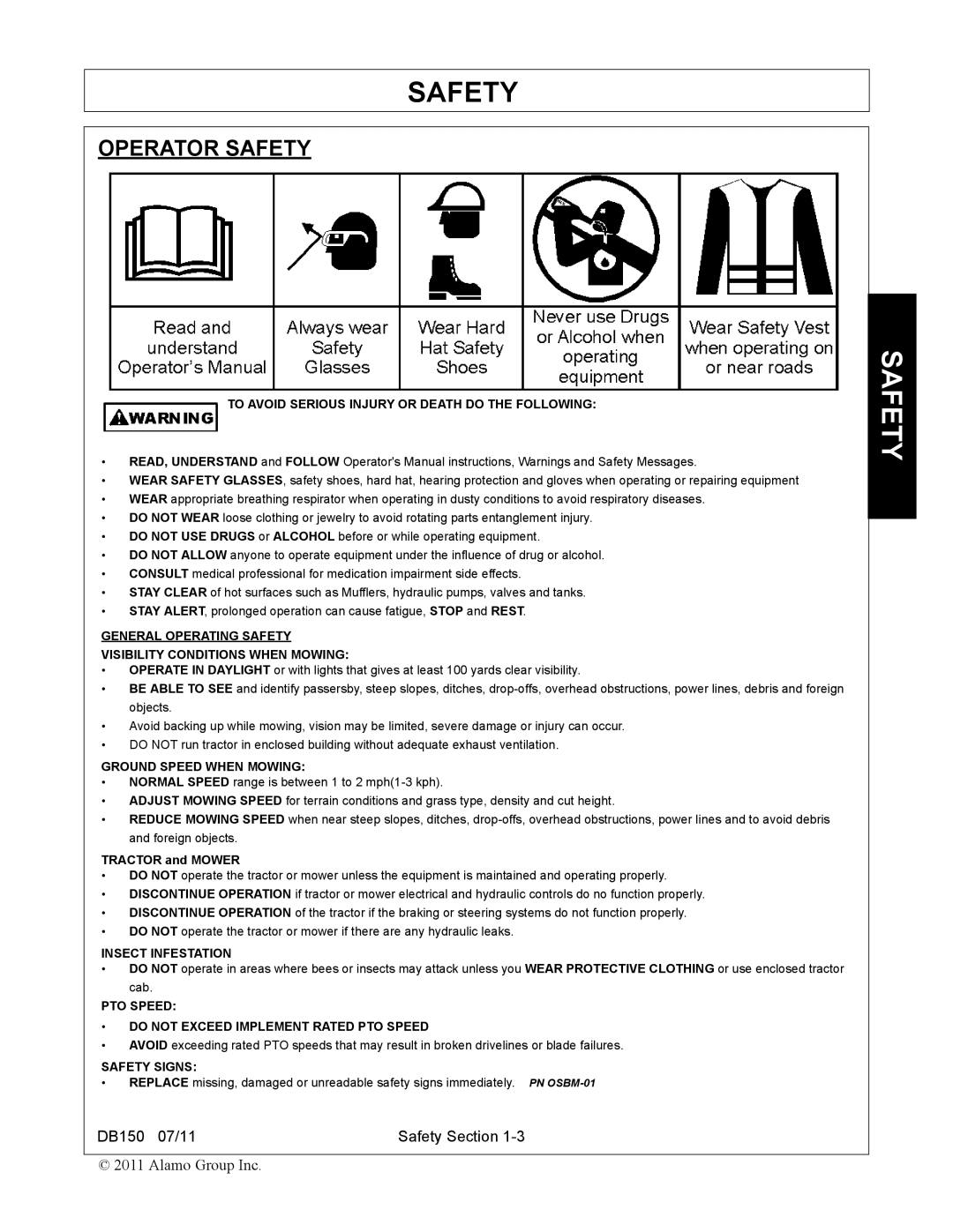 Rhino Mounts DB150 manual Operator Safety, To Avoid Serious Injury or Death do the Following 