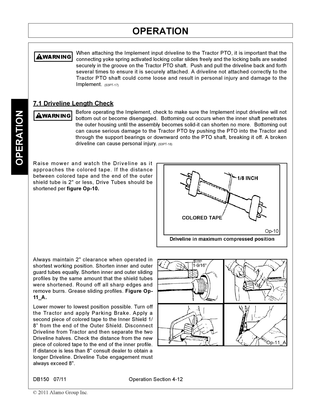 Rhino Mounts DB150 manual Driveline Length Check 