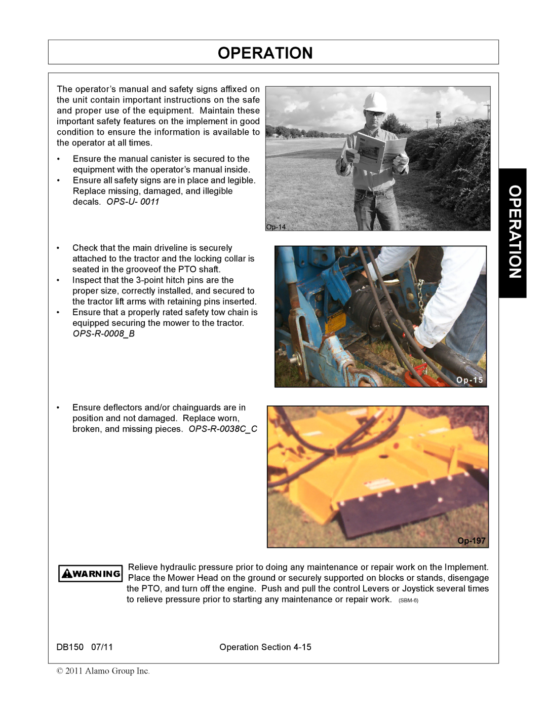 Rhino Mounts DB150 manual Operation 