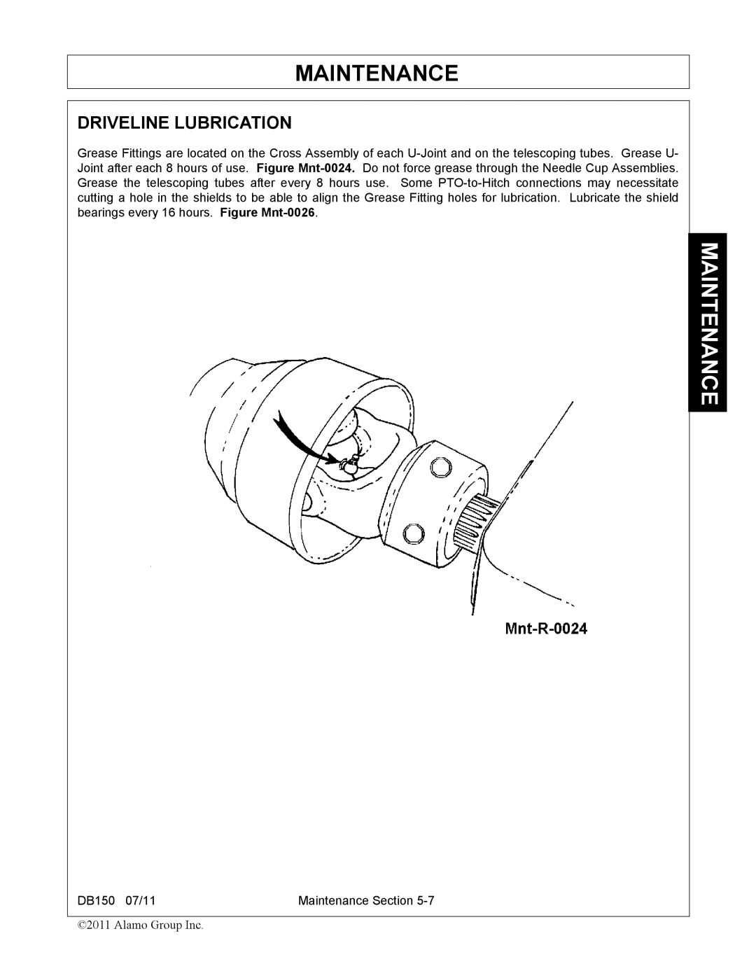 Rhino Mounts DB150 manual Driveline Lubrication 