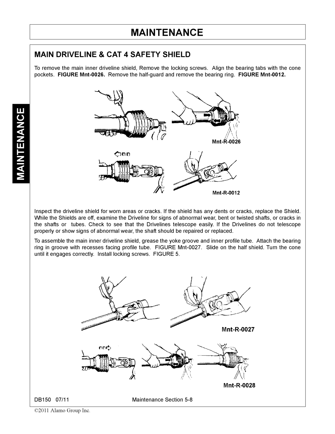 Rhino Mounts DB150 manual Main Driveline & CAT 4 Safety Shield 