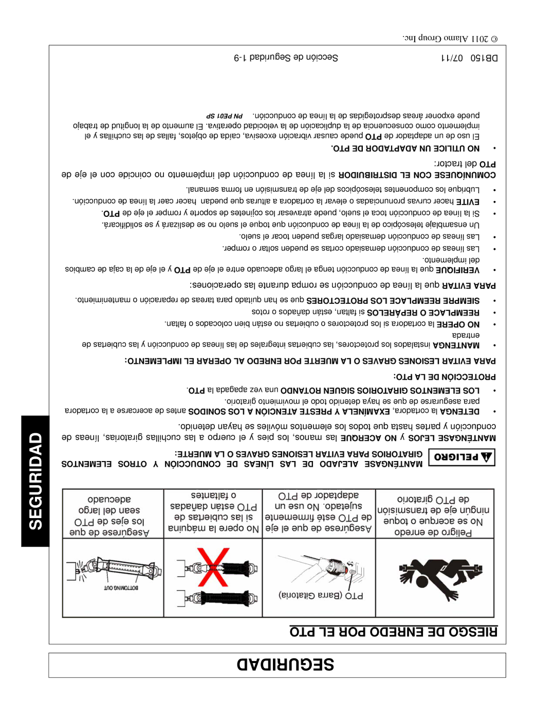 Rhino Mounts DB150 manual PTO EL POR Enredo DE Riesgo, PTO LA DE Protección 