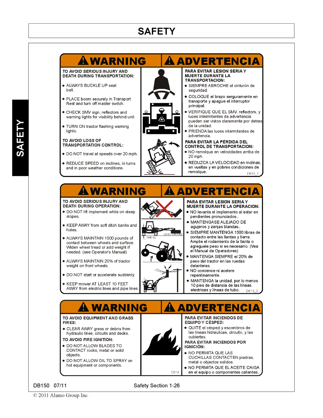 Rhino Mounts DB150 manual Safety 