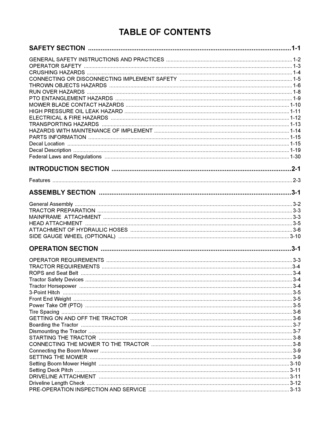 Rhino Mounts DB150 manual Table of Contents 