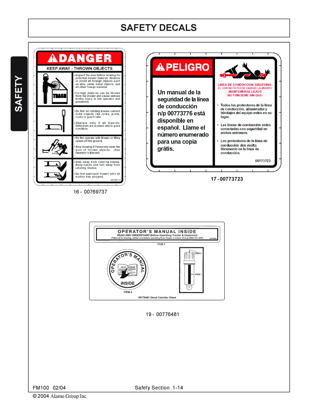 Rhino Mounts FM100 manual Safety 