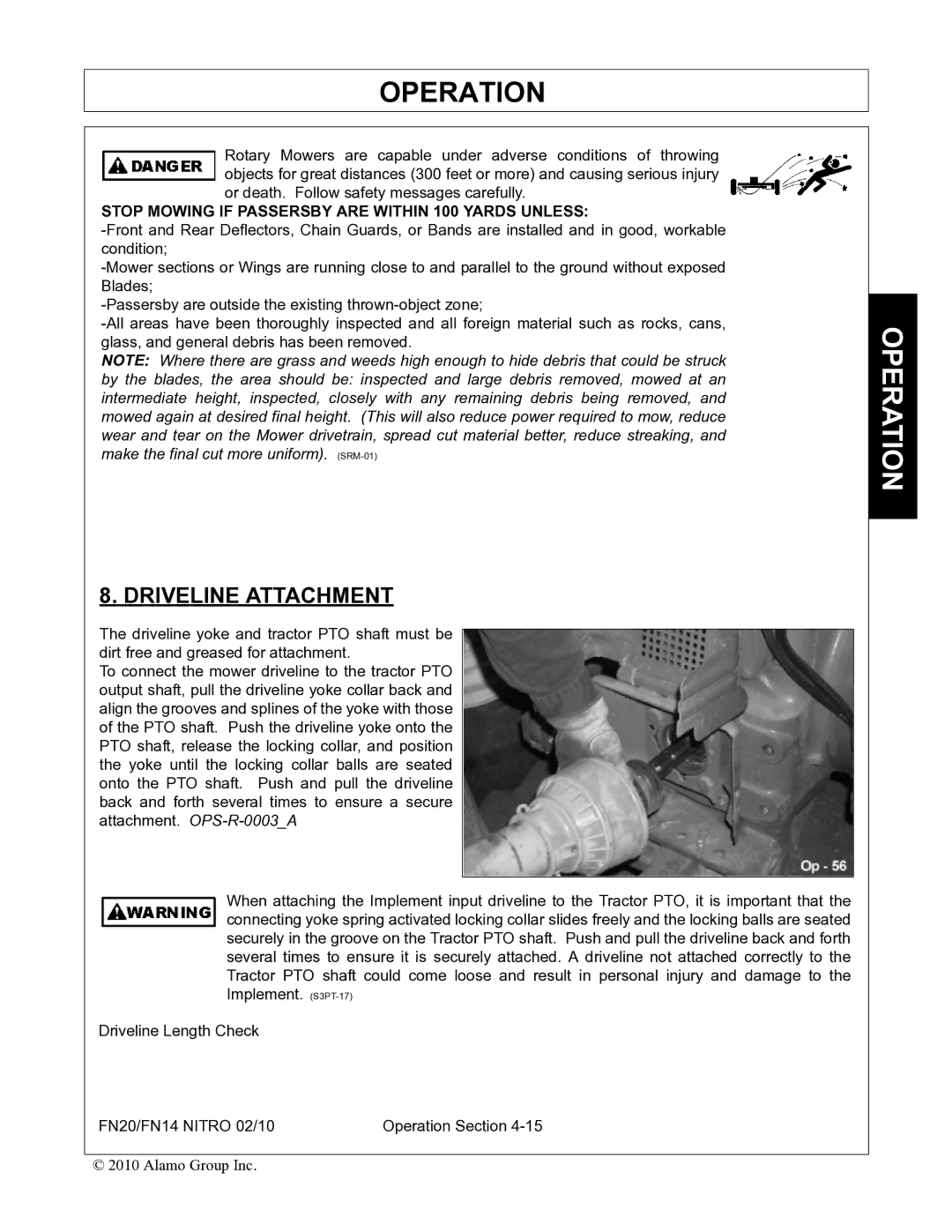 Rhino Mounts FN20, FN14 manual Driveline Attachment 