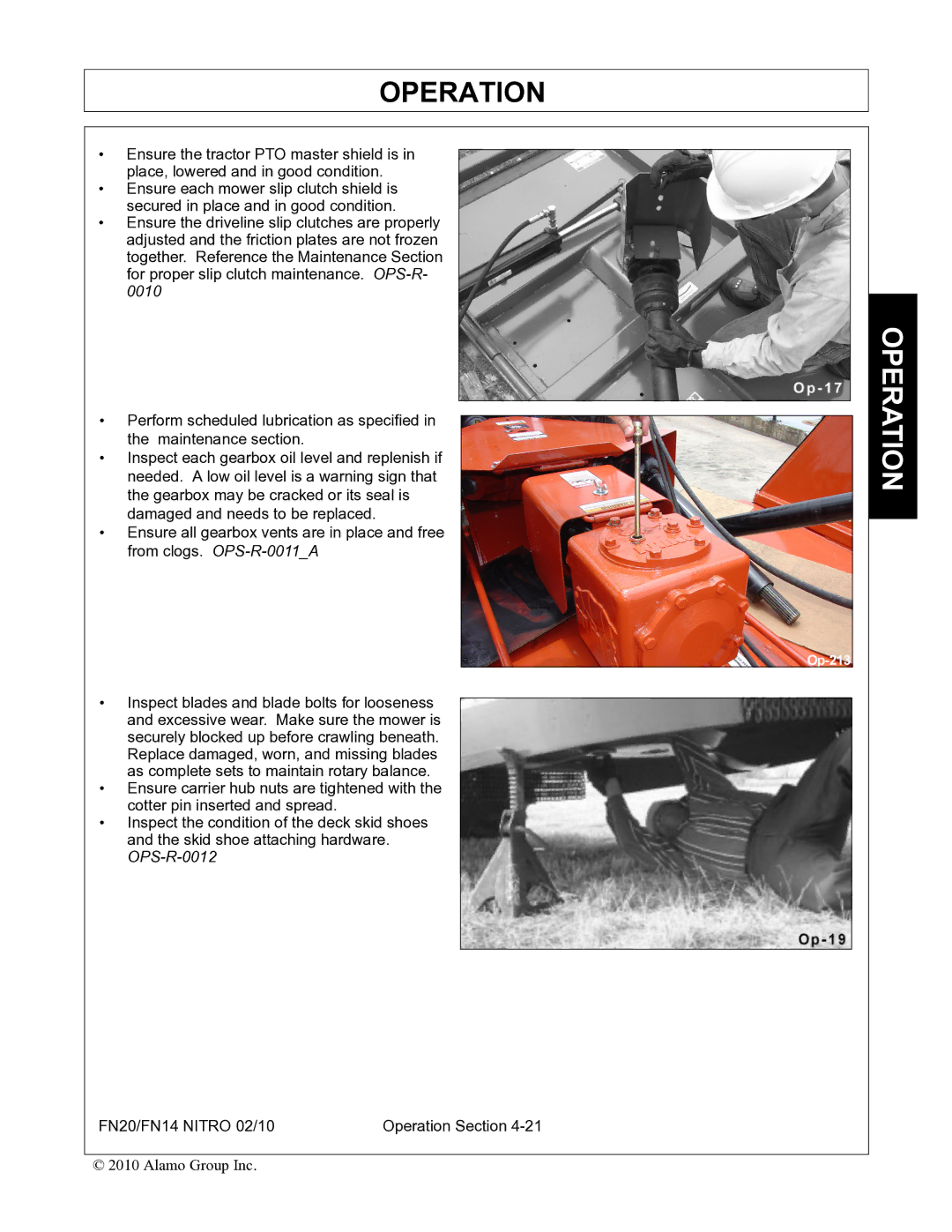 Rhino Mounts FN20, FN14 manual Operation 