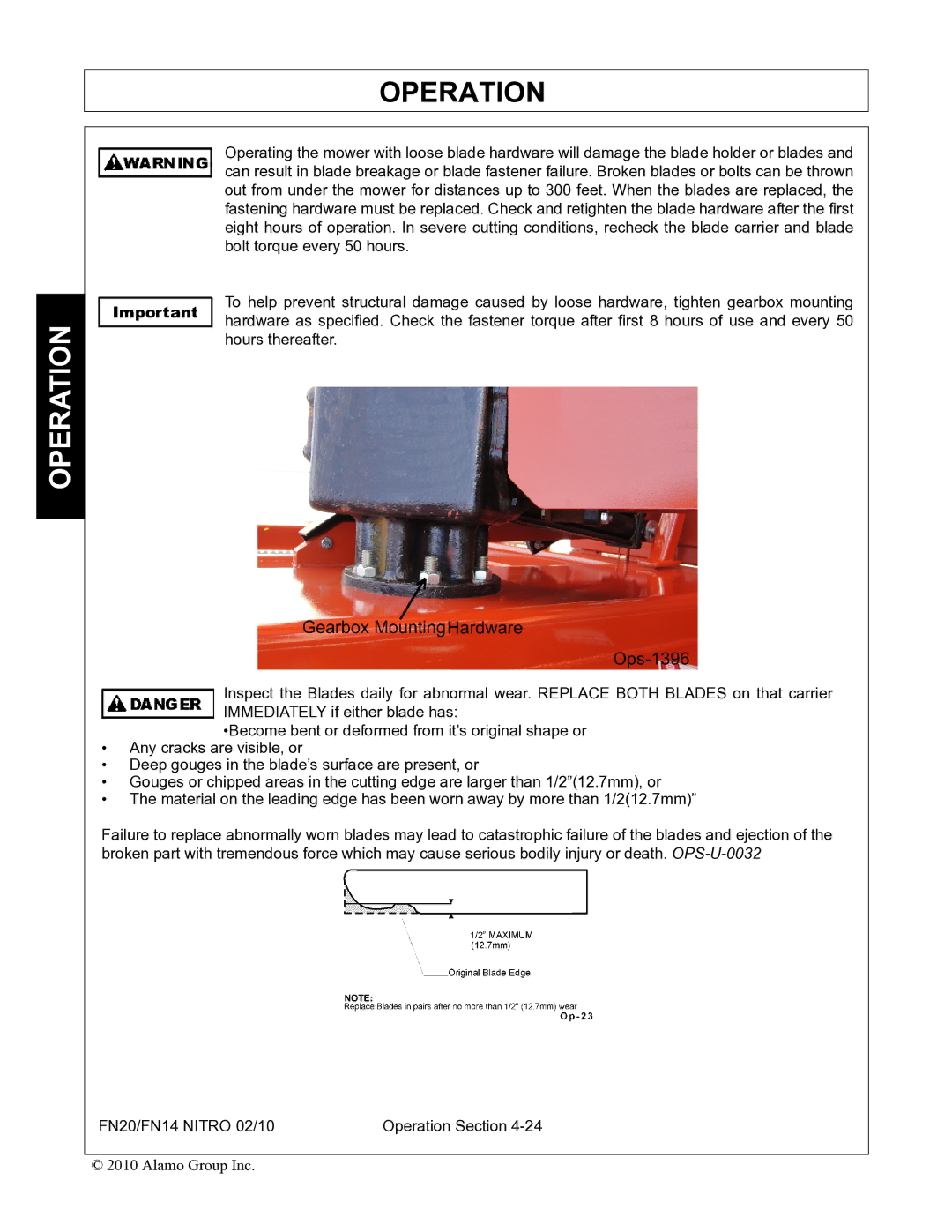 Rhino Mounts FN14, FN20 manual Operation 