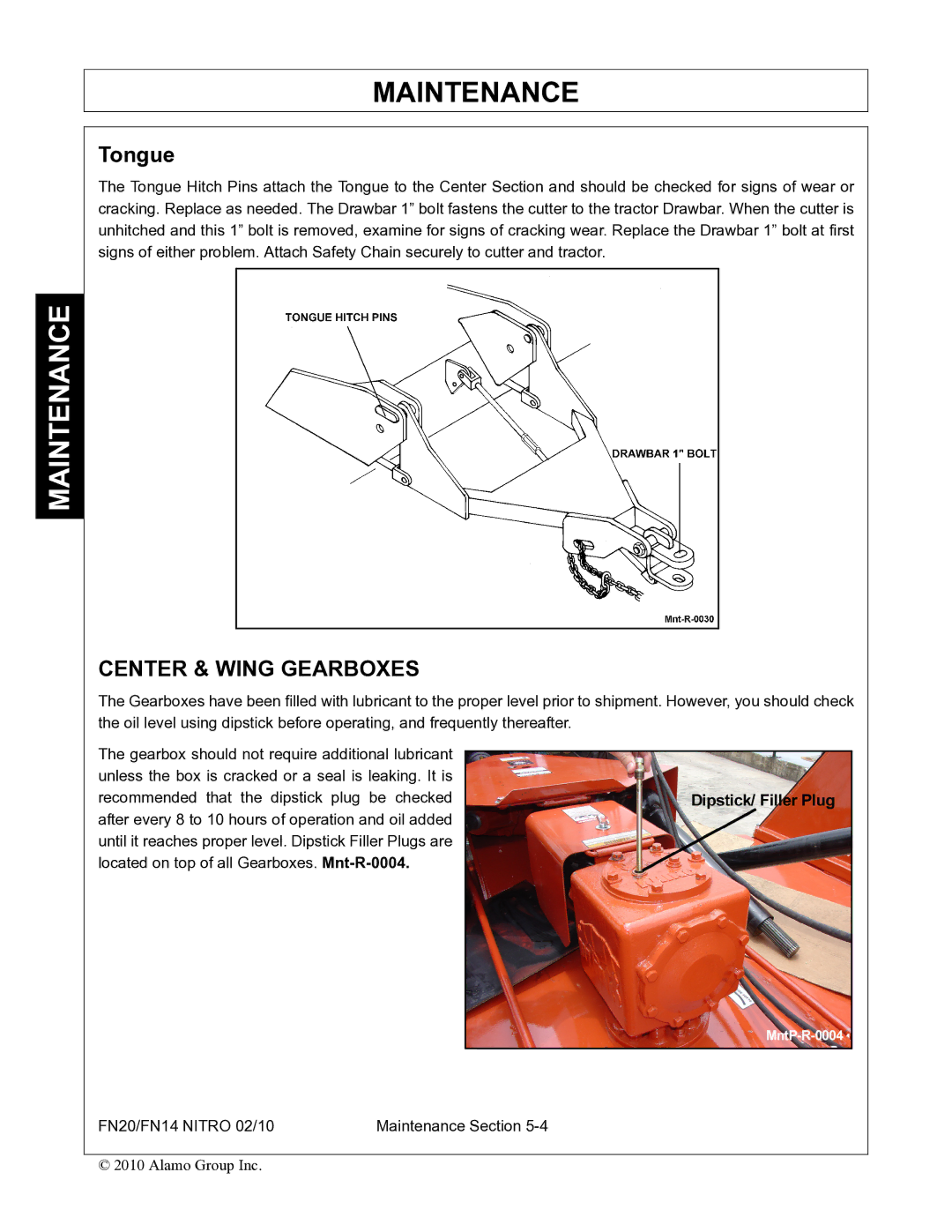 Rhino Mounts FN14, FN20 manual Tongue, Center & Wing Gearboxes 