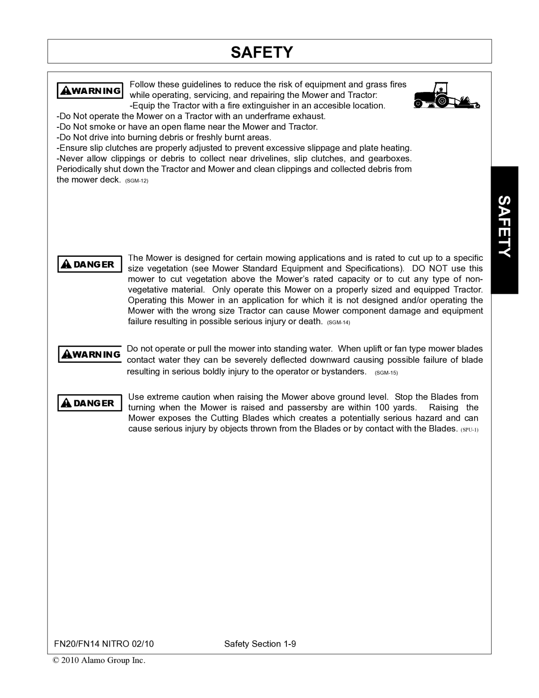 Rhino Mounts FN20, FN14 manual Safety 