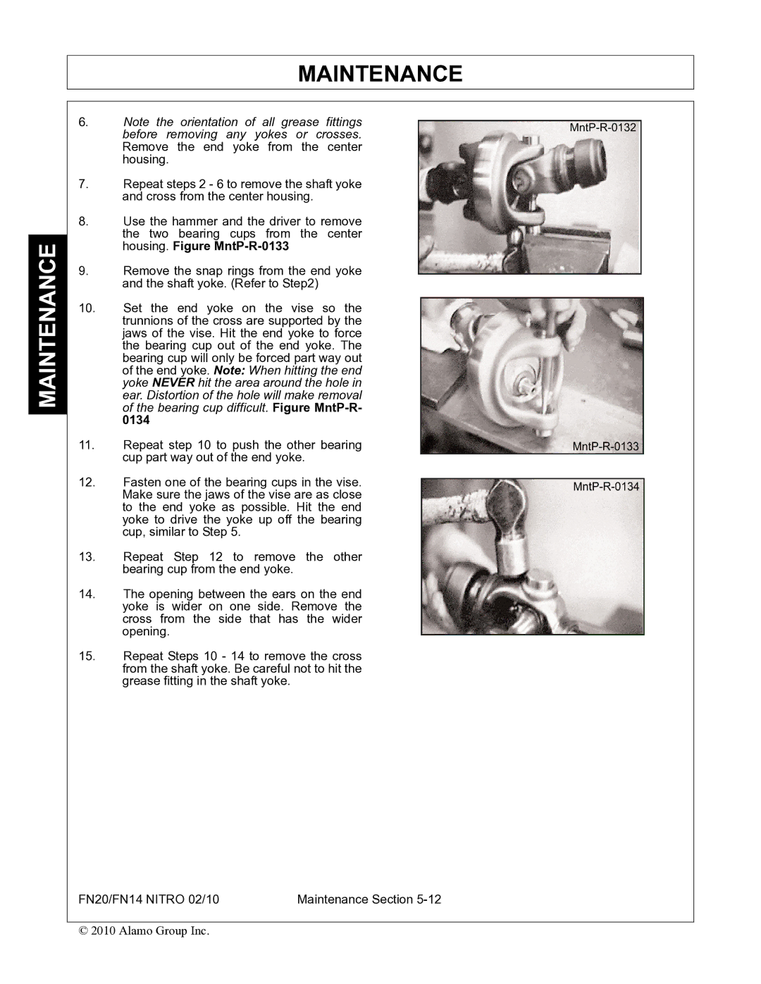 Rhino Mounts FN14, FN20 manual Maintenance 