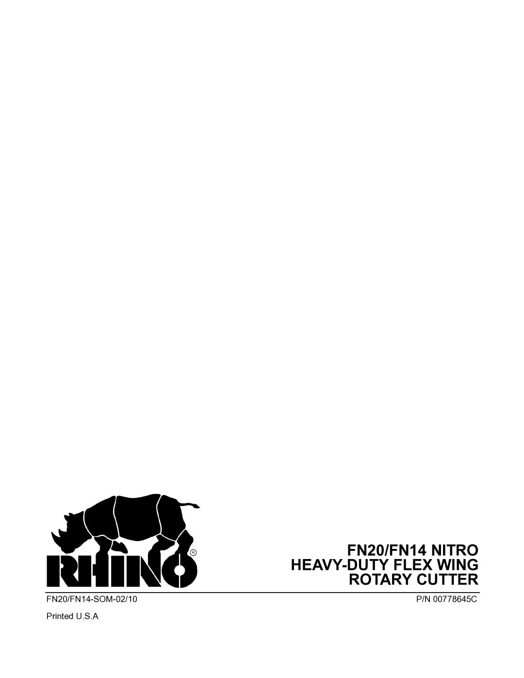 Rhino Mounts manual FN20/FN14 Nitro HEAVY-DUTY Flex Wing Rotary Cutter 