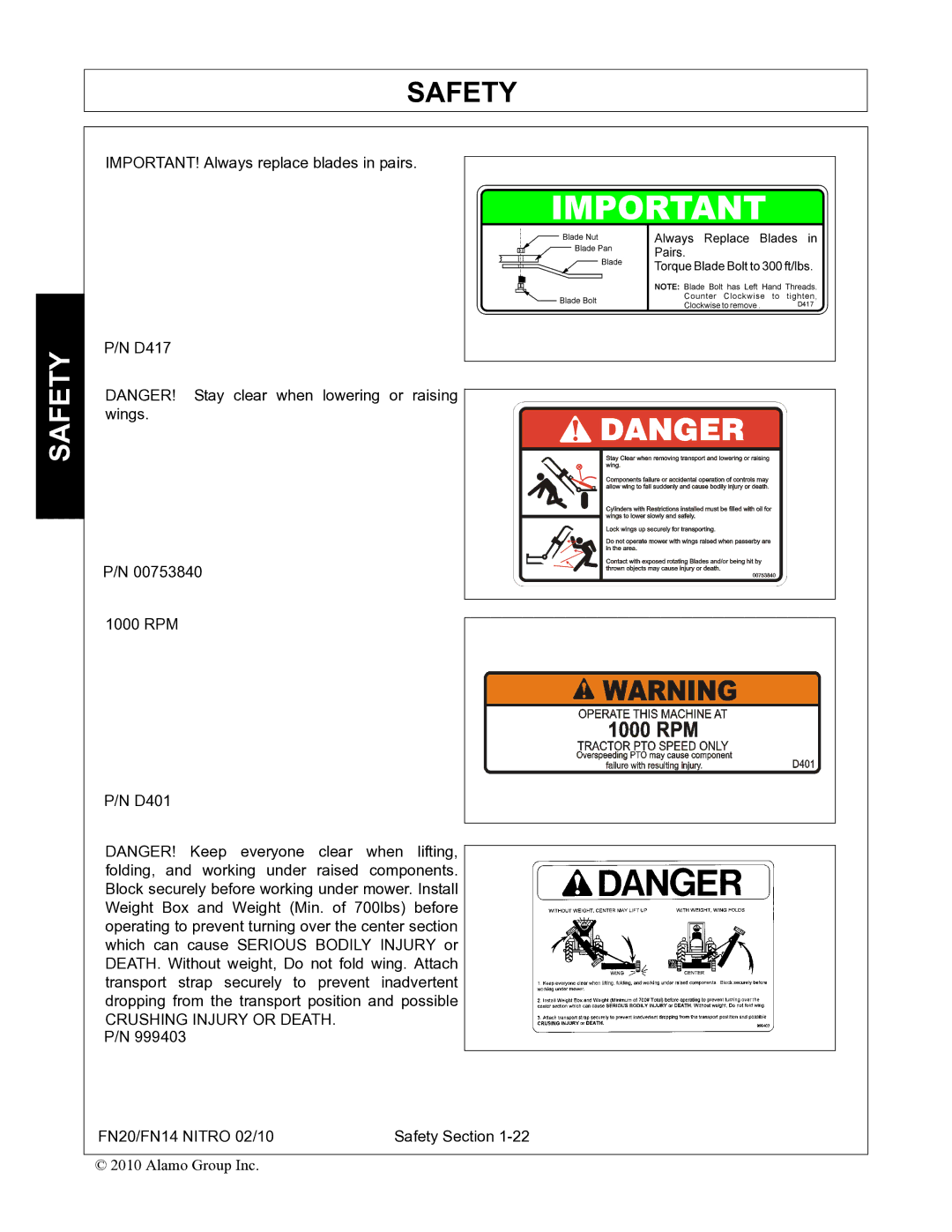 Rhino Mounts FN14, FN20 manual Crushing Injury or DEATH. P/N 