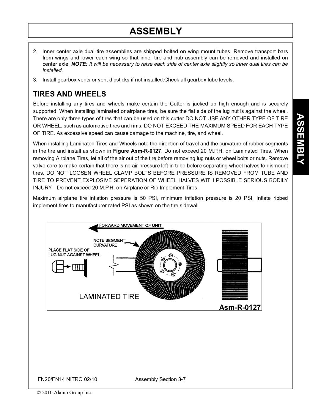 Rhino Mounts FN20, FN14 manual Tires and Wheels 