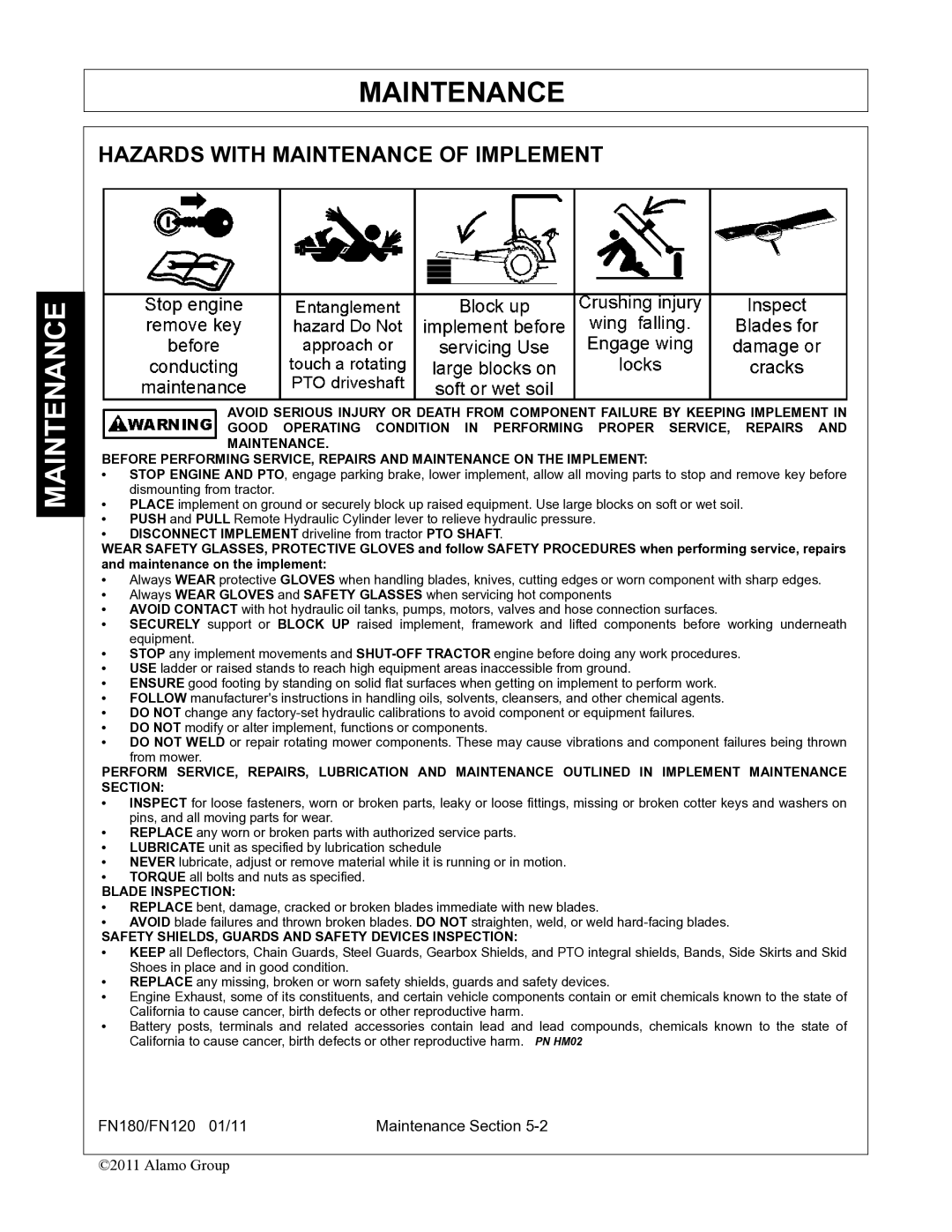 Rhino Mounts FN180, FN120 manual Maintenance 