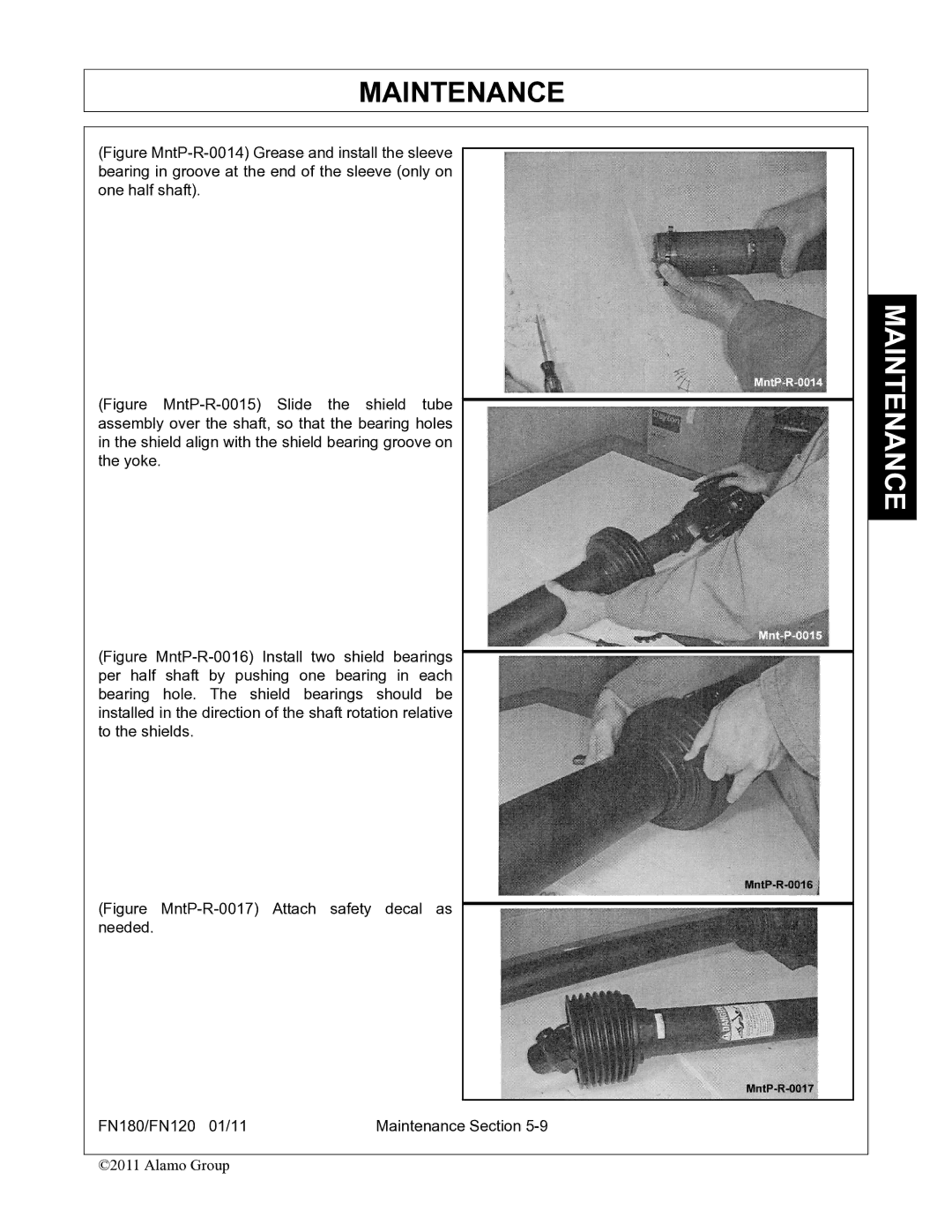 Rhino Mounts FN120, FN180 manual Maintenance 