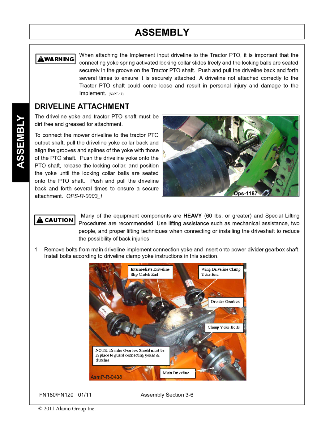 Rhino Mounts FN180, FN120 manual Driveline Attachment 