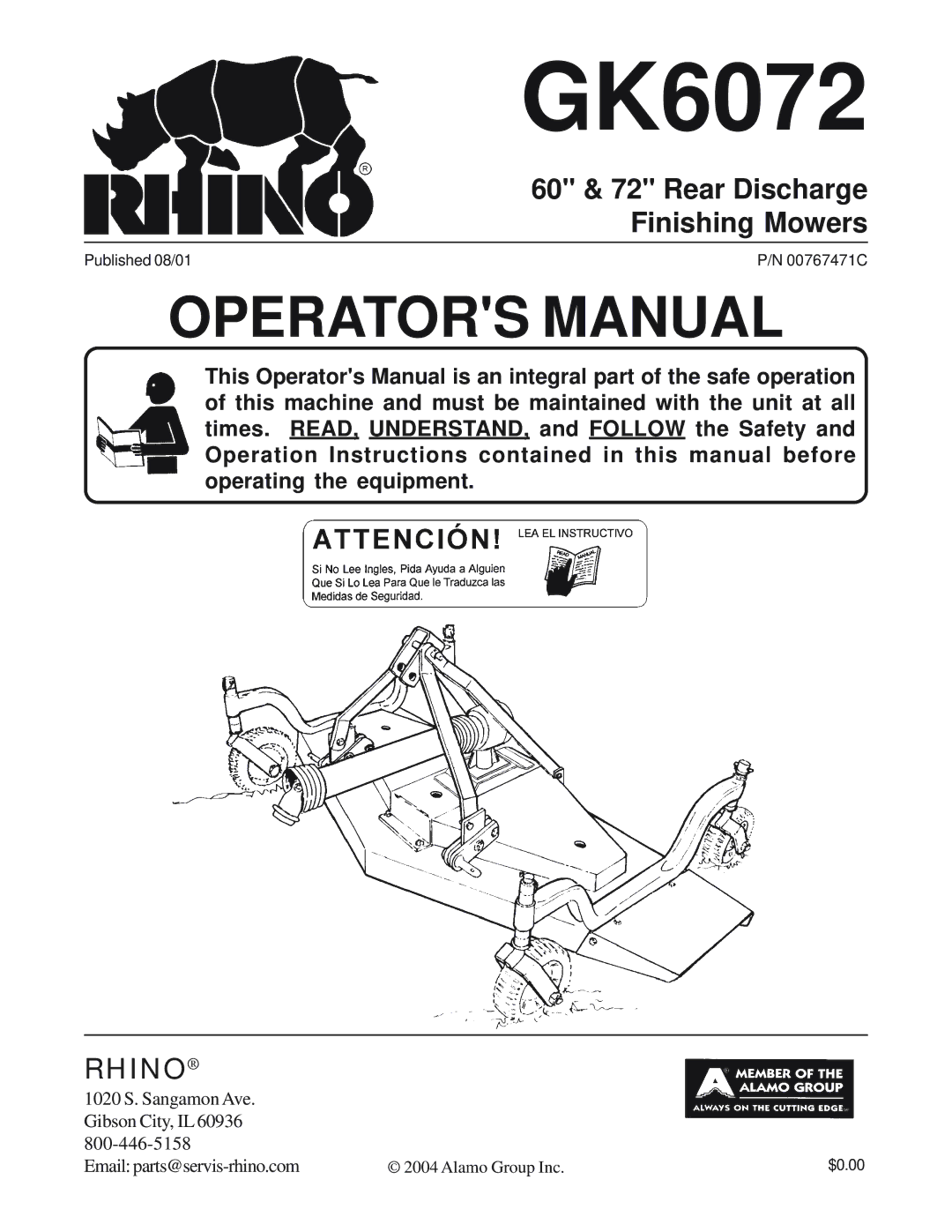 Rhino Mounts GK6072 manual 