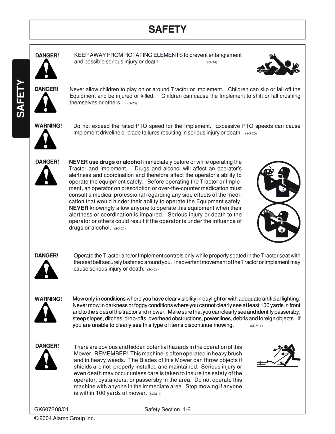 Rhino Mounts GK6072 manual Drugs or alcohol. SG-27 