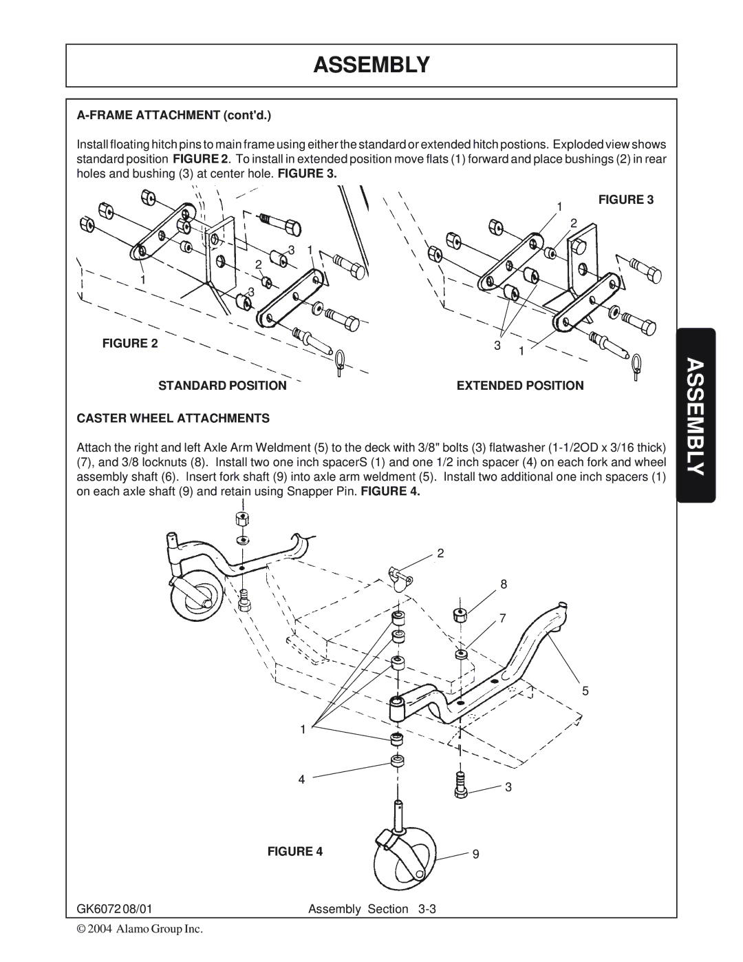 Rhino Mounts GK6072 manual Standard Position Extended Position Caster Wheel Attachments 