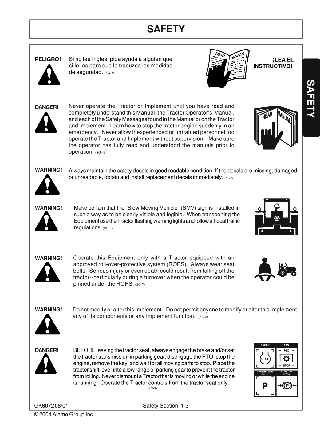 Rhino Mounts GK6072 manual Safety, Peligro Danger, ¡Lea El Instructivo 