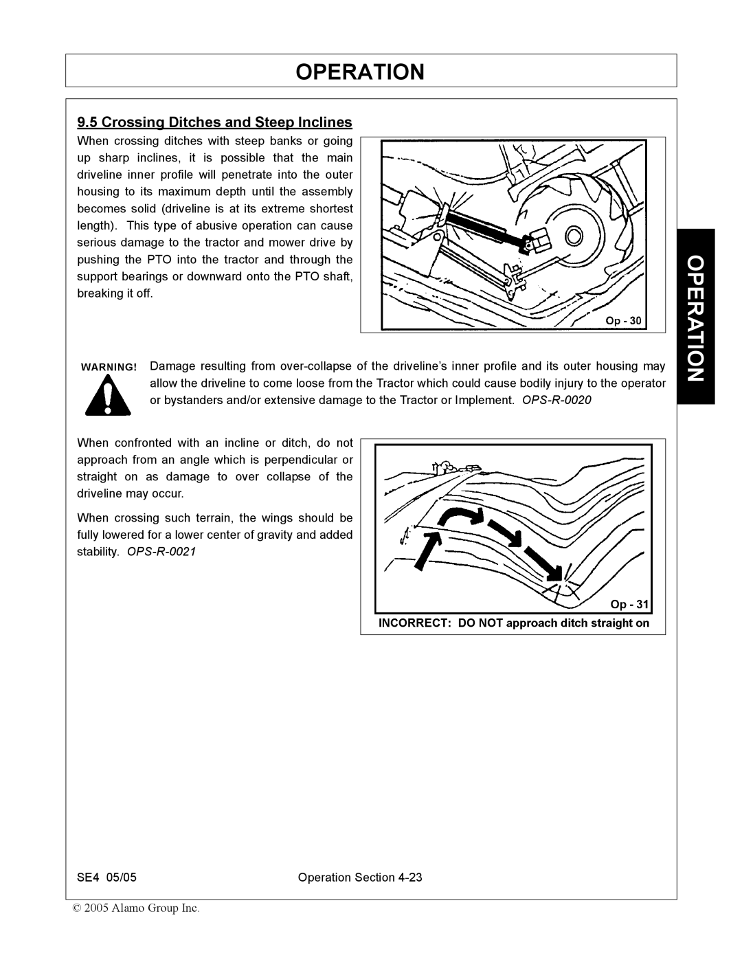 Rhino Mounts SE4 manual Crossing Ditches and Steep Inclines 