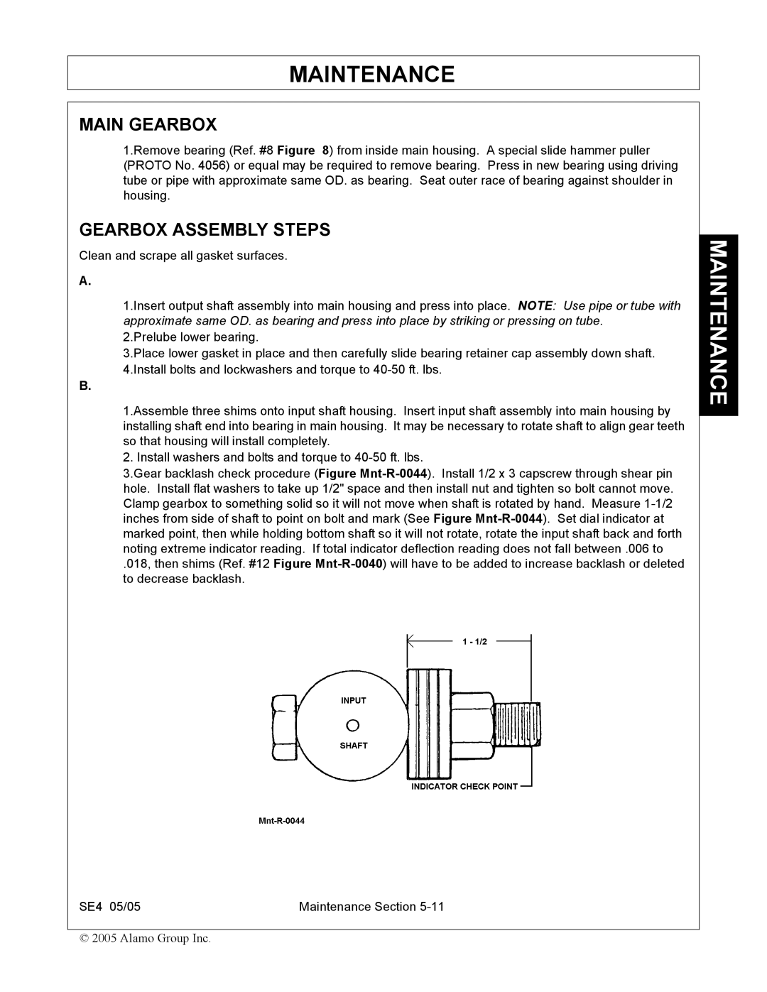 Rhino Mounts SE4 manual Main Gearbox, Gearbox Assembly Steps 