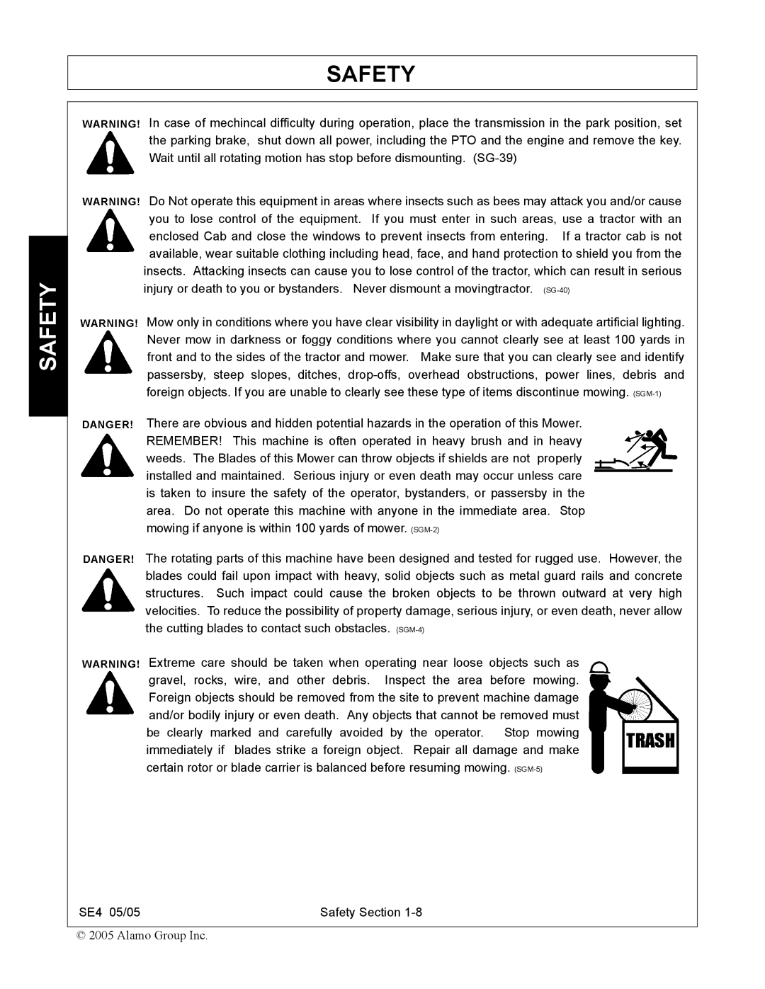 Rhino Mounts SE4 manual Safety 