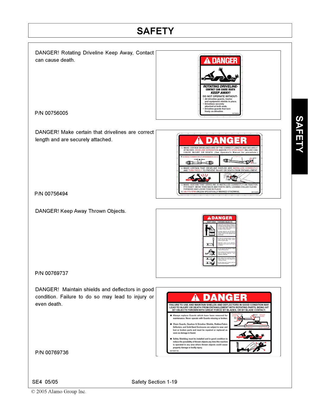 Rhino Mounts manual SE4 05/05 Safety Section 