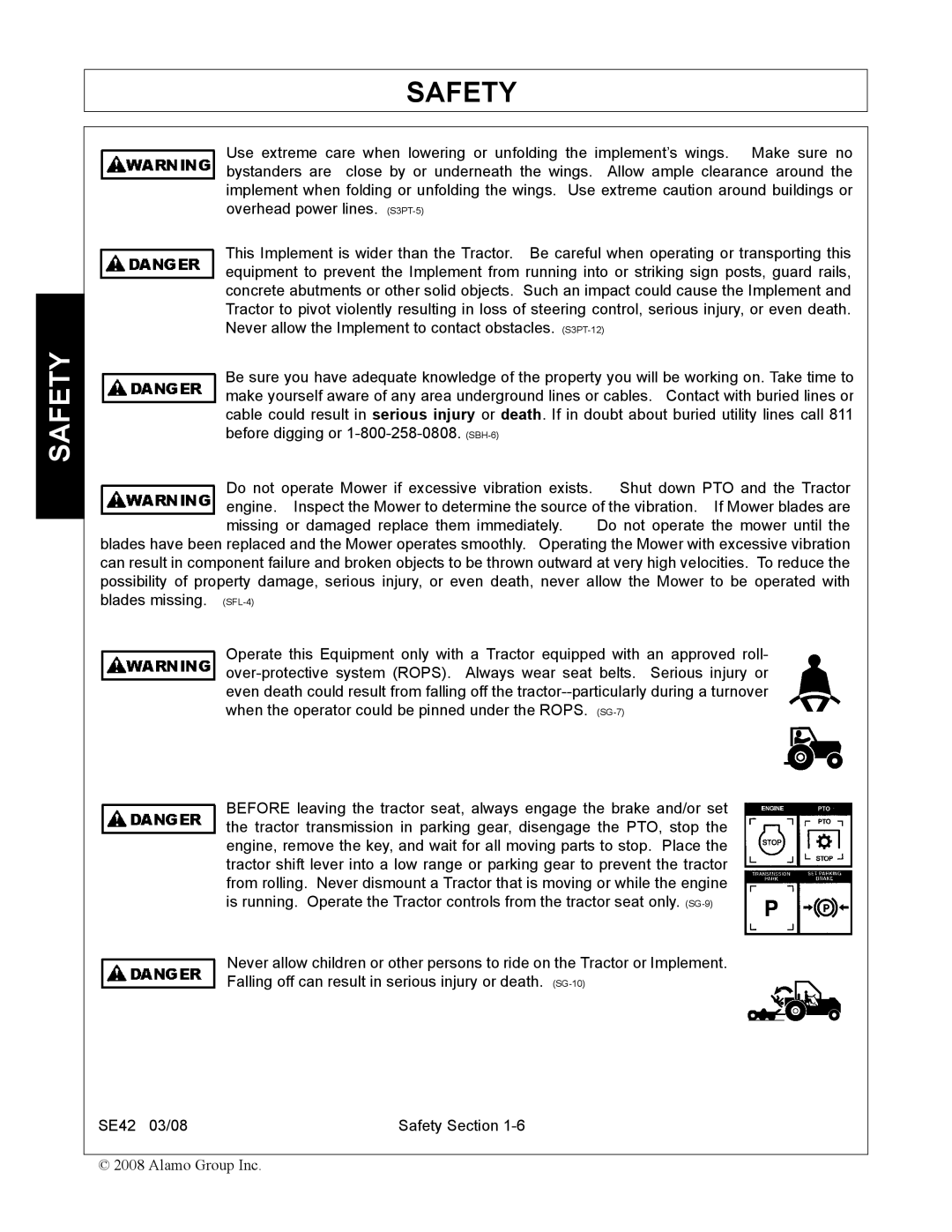 Rhino Mounts SE42 manual Safety 