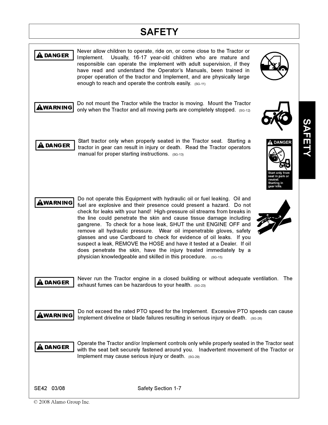 Rhino Mounts SE42 manual Safety 