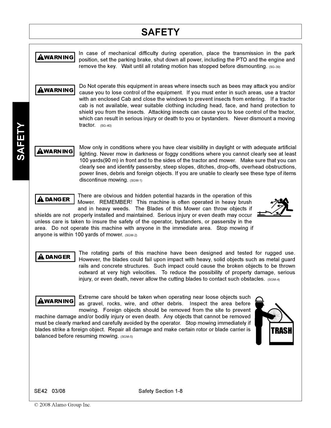 Rhino Mounts SE42 manual Safety 