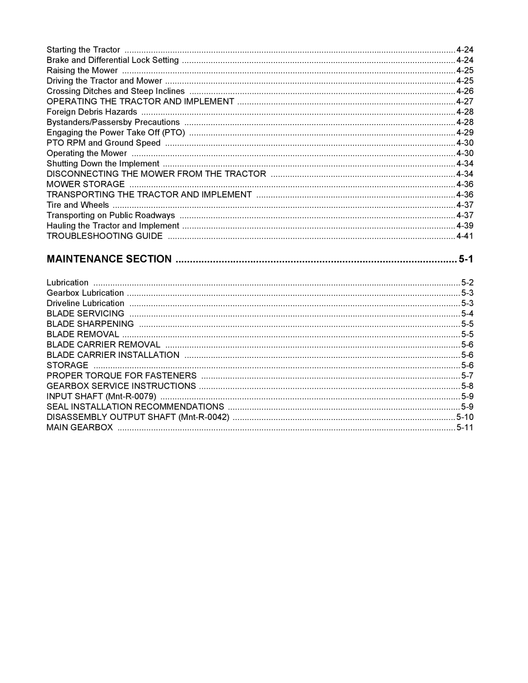 Rhino Mounts SE42 manual Maintenance Section 