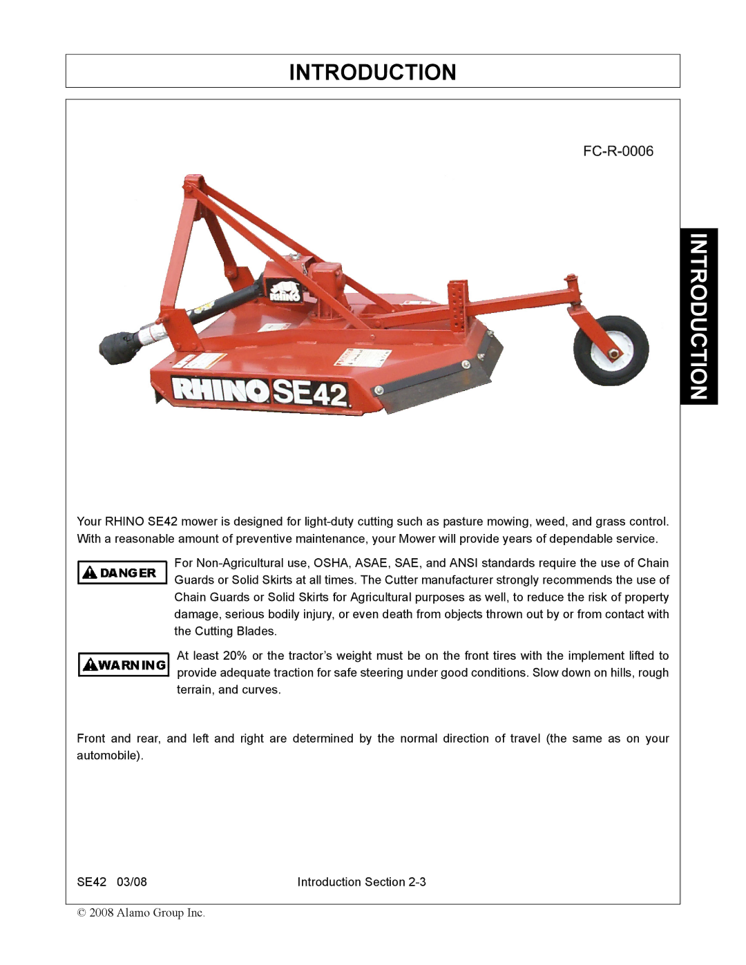 Rhino Mounts SE42 manual Introduction 