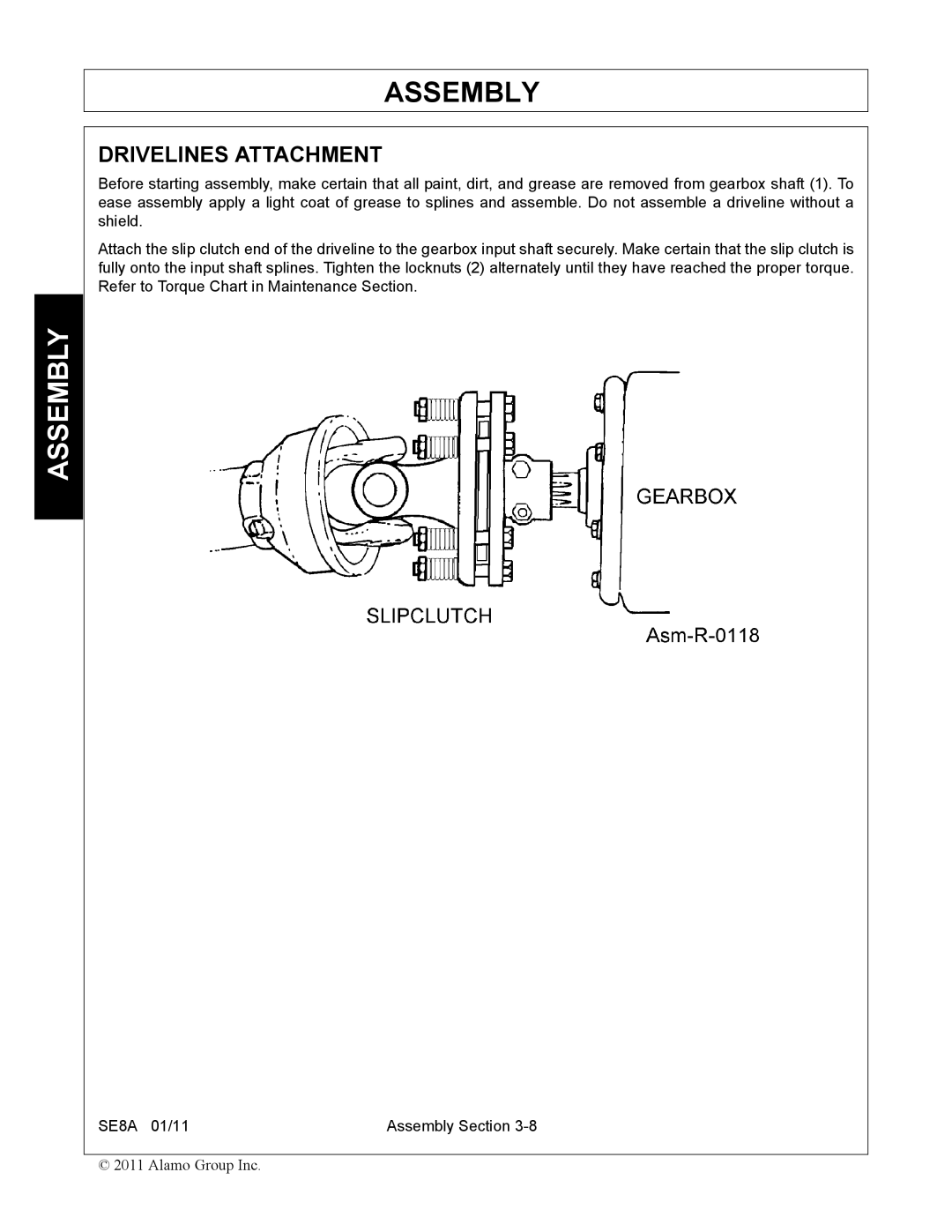 Rhino Mounts SE8A manual Drivelines Attachment 