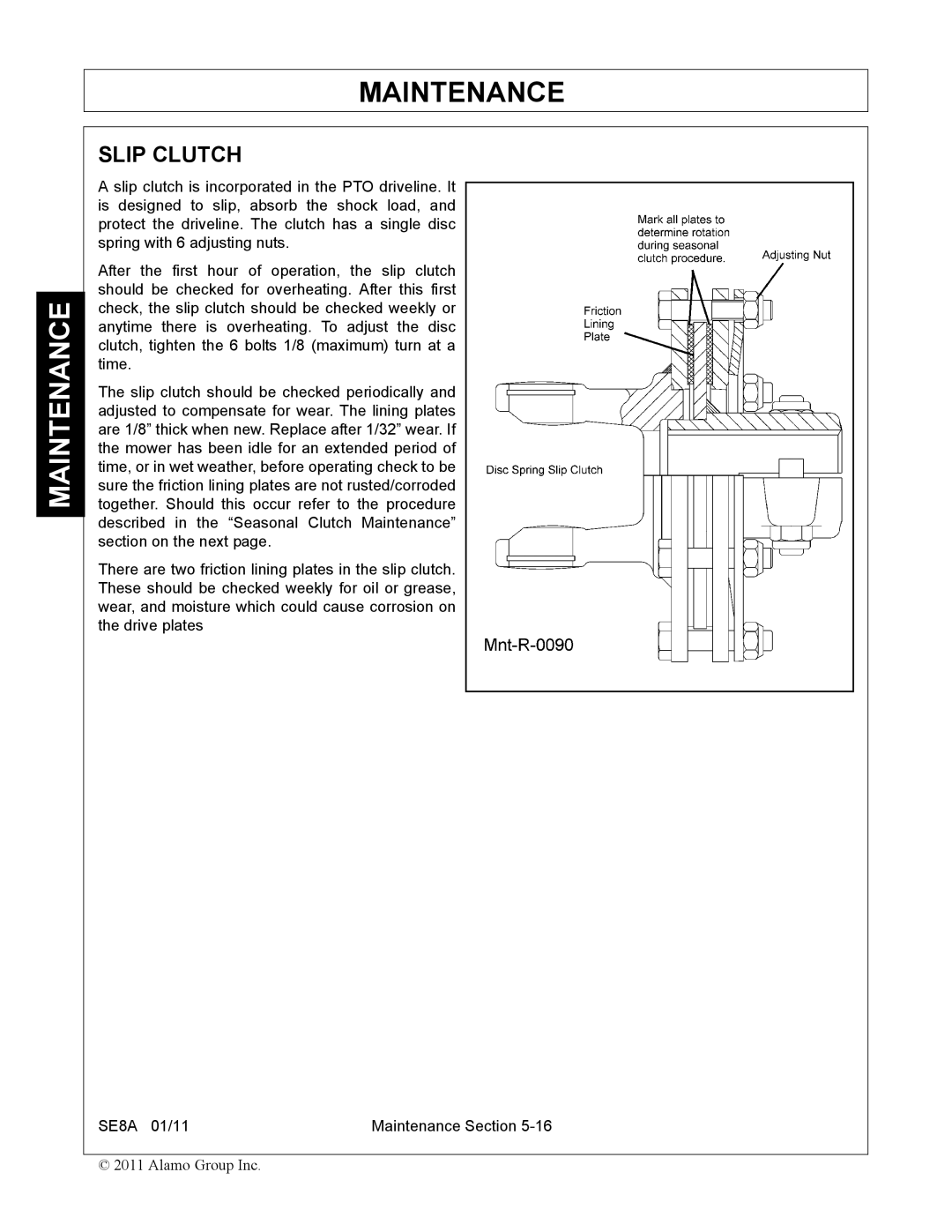 Rhino Mounts SE8A manual Slip Clutch 