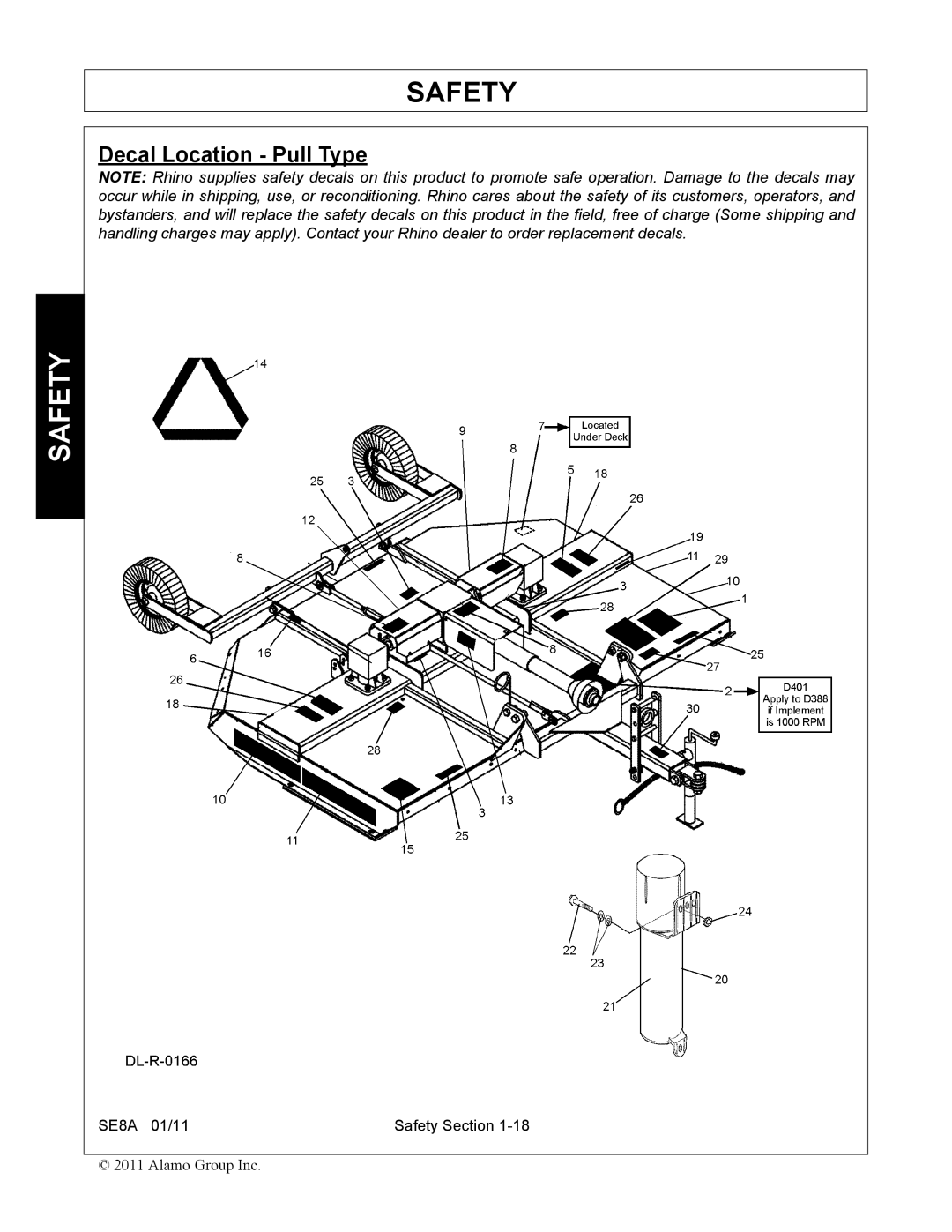 Rhino Mounts SE8A manual Decal Location Pull Type 