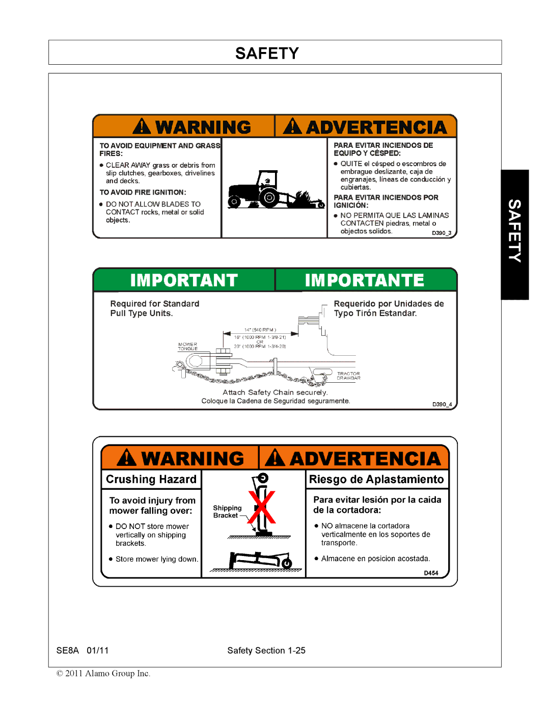 Rhino Mounts SE8A manual Safety 