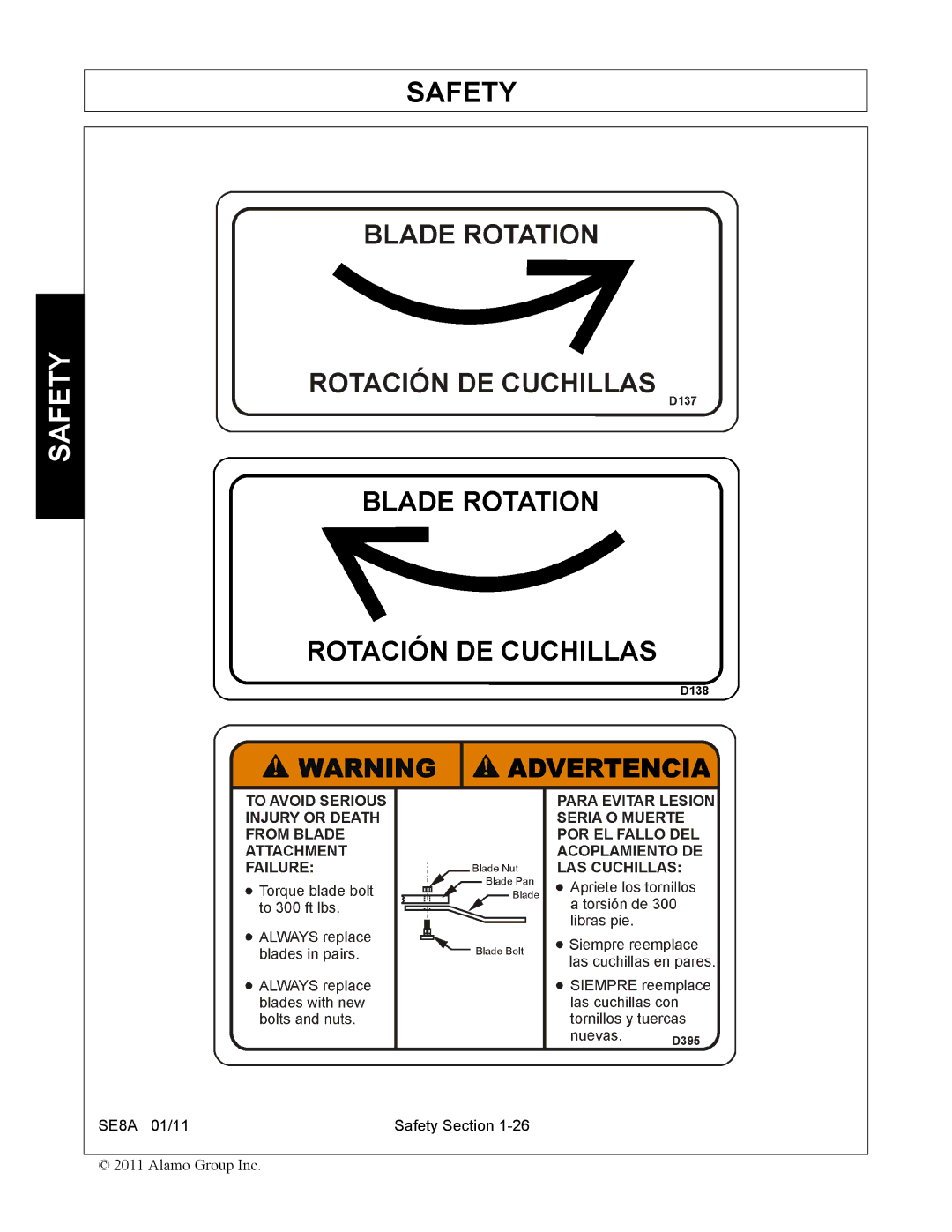 Rhino Mounts SE8A manual Safety 