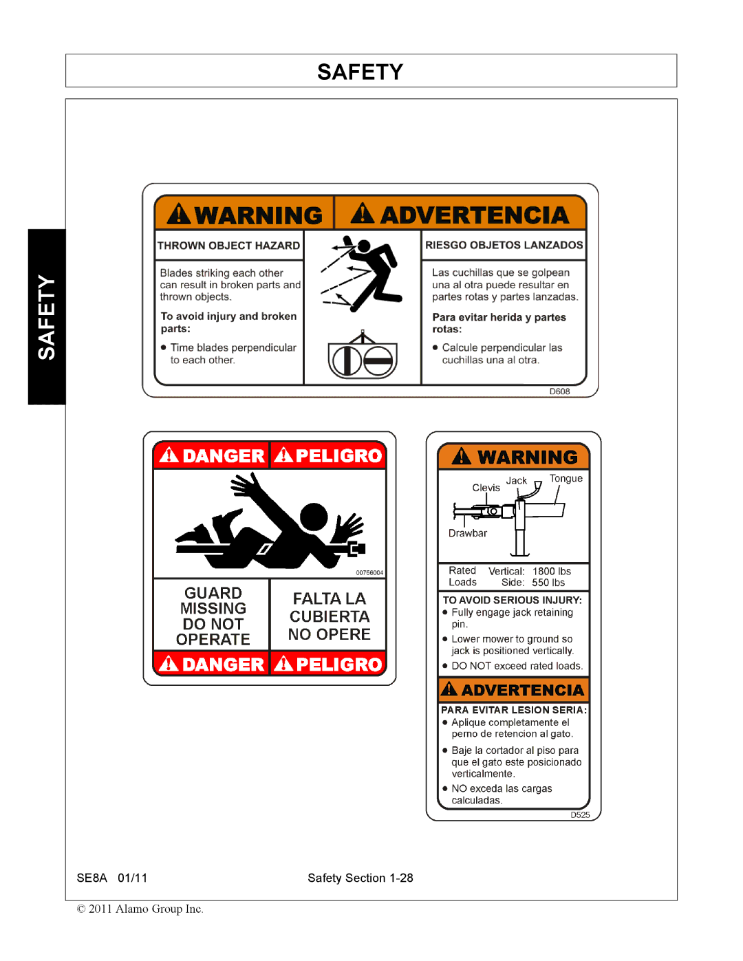 Rhino Mounts SE8A manual Safety 