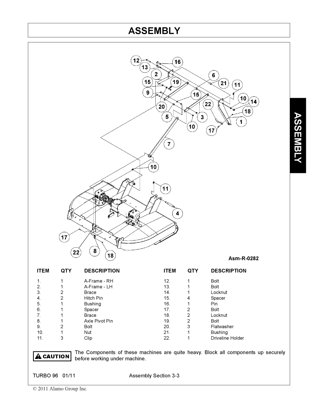 Rhino Mounts TURBO 96 manual QTY Description 