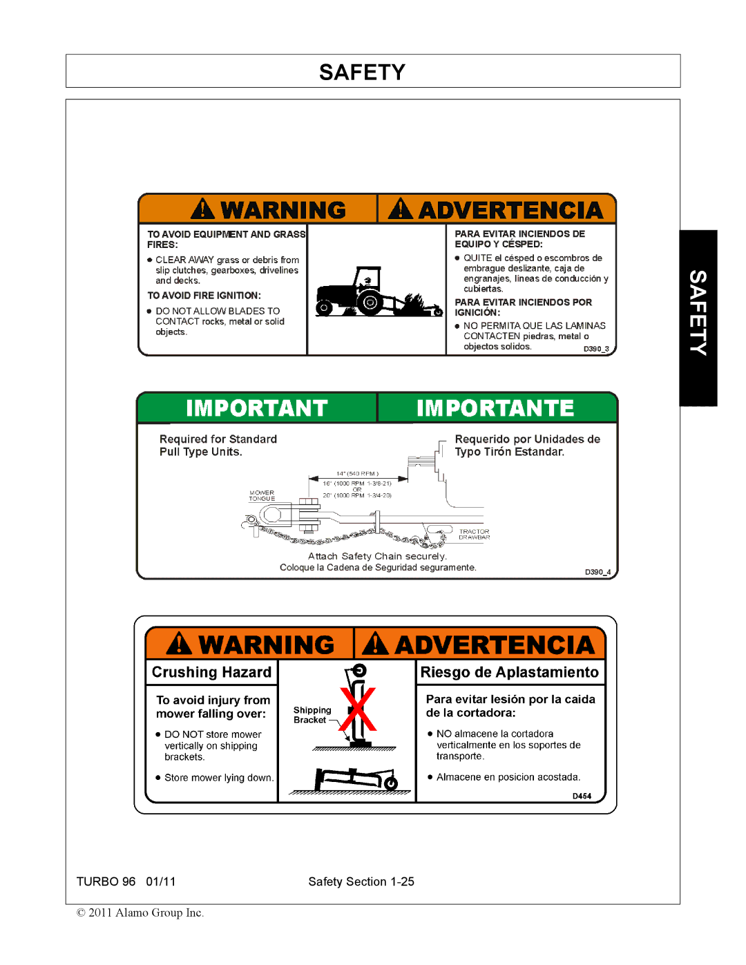 Rhino Mounts TURBO 96 manual Safety 