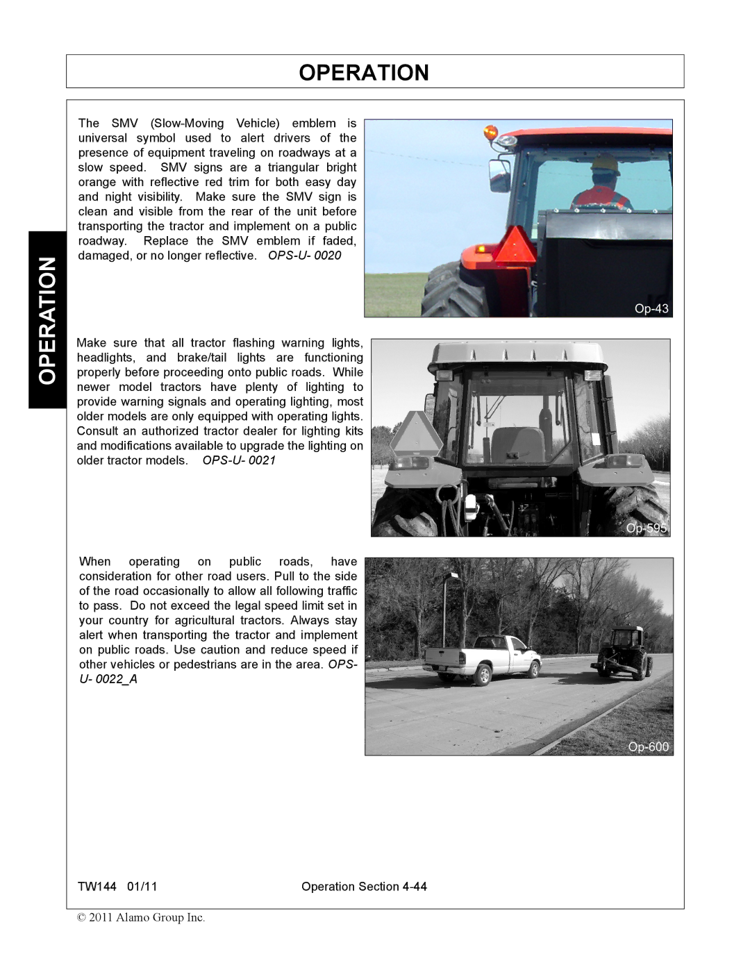 Rhino Mounts TW144 manual Operation 