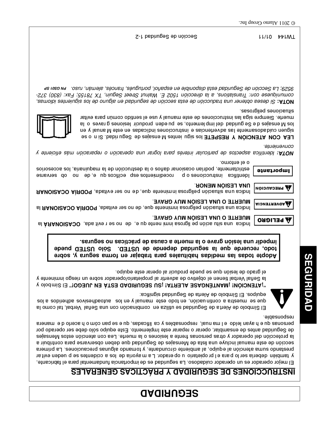 Rhino Mounts TW144 manual Generales Prácticas Y Seguridad DE Instrucciones 